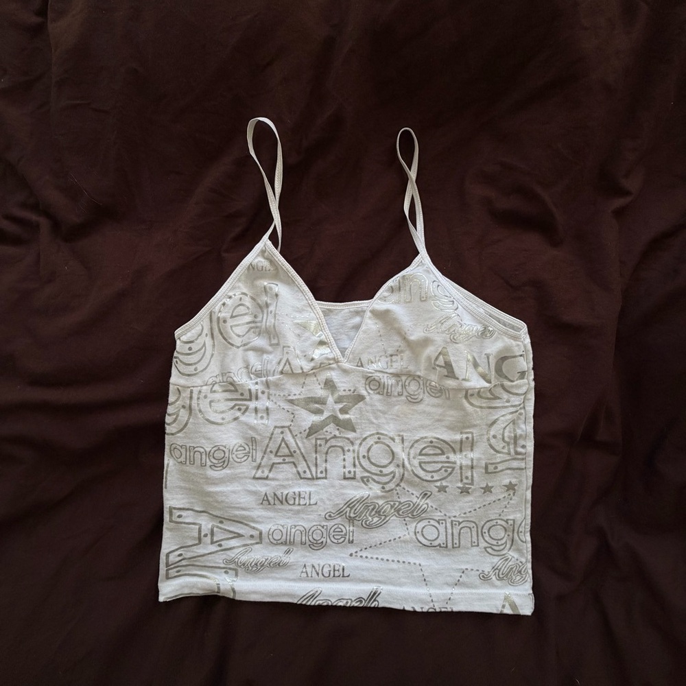 Vintage Chrome Angel Print Women's Top